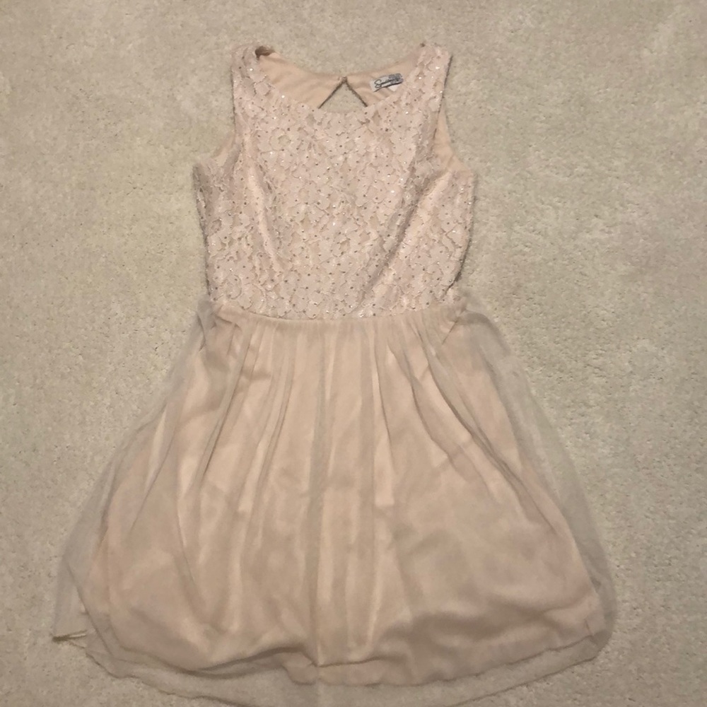 Blush pink sparkly dress